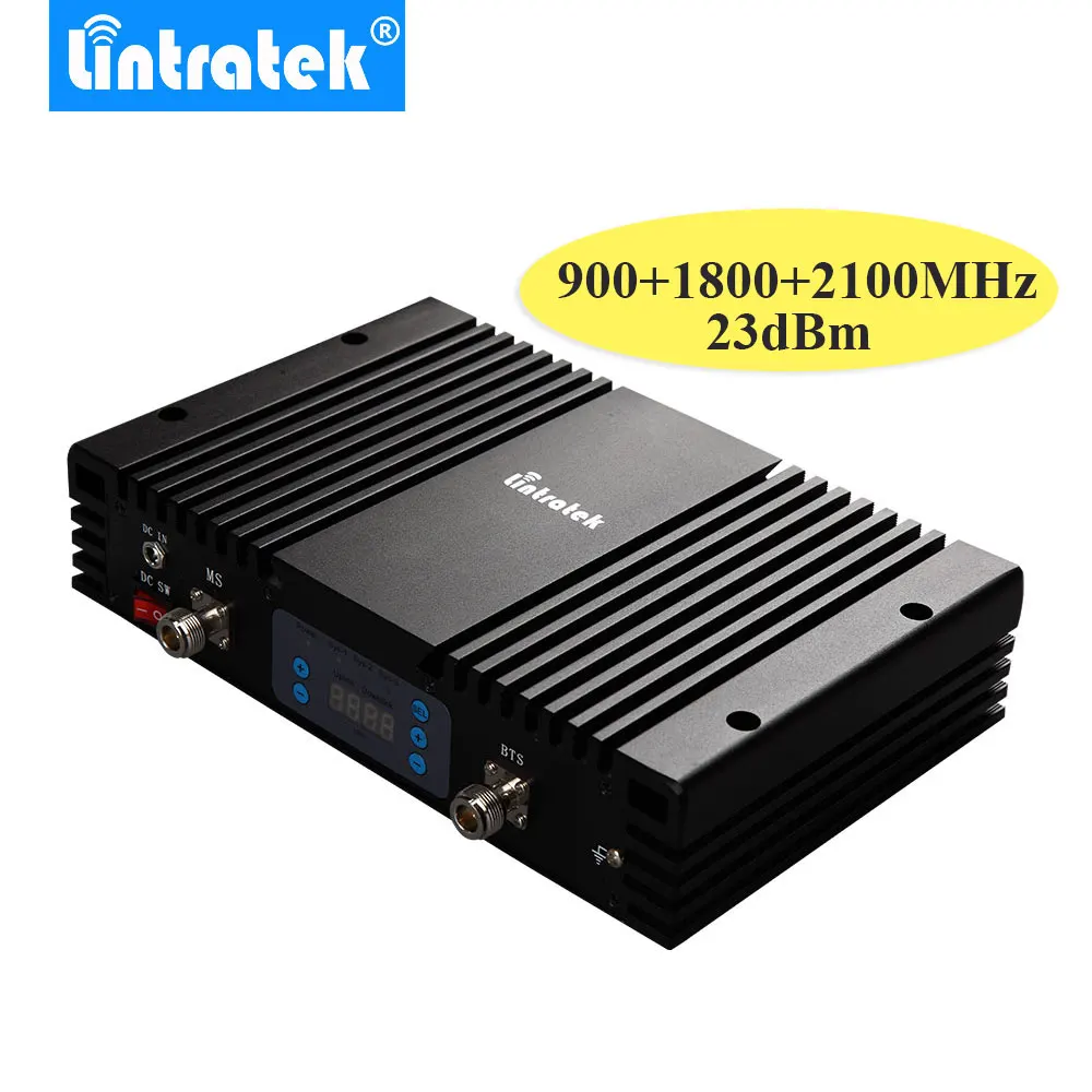 

Lintratek Tri Band Powerful LCD Signal Repeater 2G 3G 4G LTE Triple Cell Phone Signal Booster 900MHz 1800MHz 2100MHz Amplifier *
