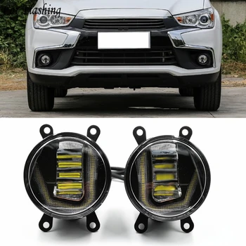 

3-IN-1 Functions Auto LED For Mitsubishi ASX 2011-2018 DRL Daytime Running Light Car Projector Fog Lamp with yellow signal