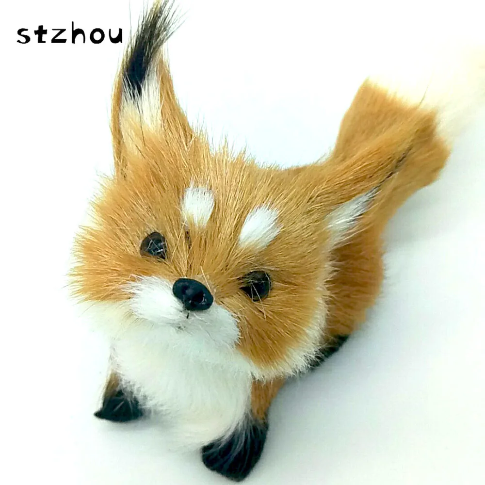 Hot Sale Brown Simulation Polyethylene Furs Squatting Model Toys Fox For Home Decoration Birthday Gift StZhou