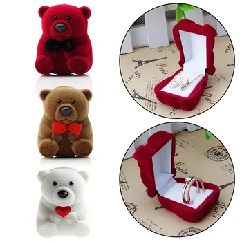 

Jewelry Box Mini Cute Bear Jewllery Gift Boxes for Rings and Small Earrings Pendant Necklace