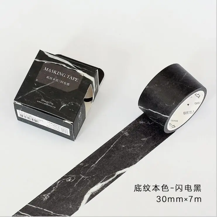 

30mm Wide Wood Grain Black Shading Color Swatch Decoration Washi Tape DIY Planner Diary Scrapbooking Masking Tape Escolar