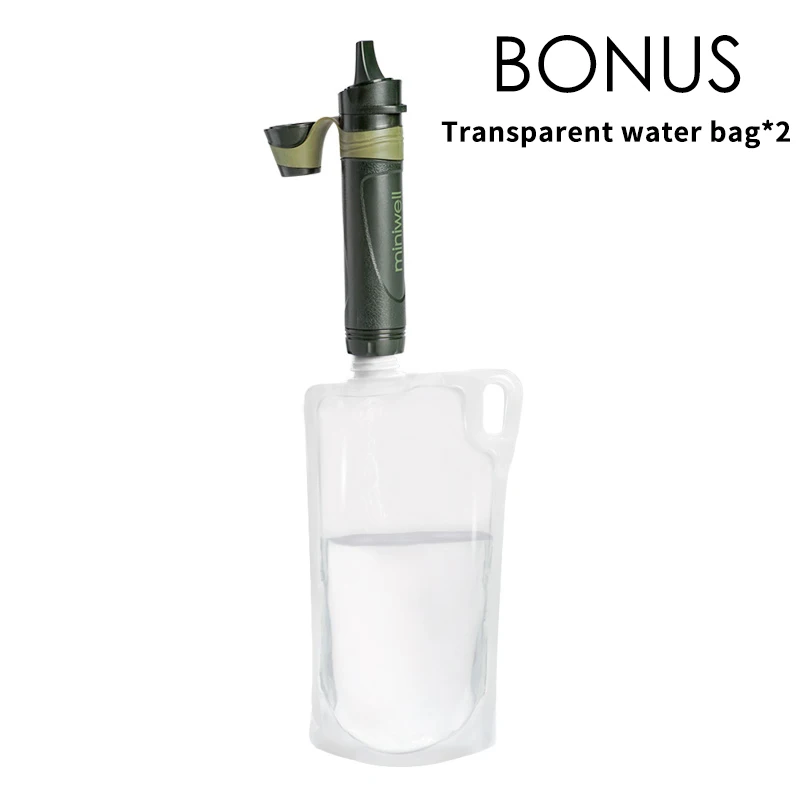 2 transparent bags Портативный фильтр для воды miniwell - Цвет: 2 transparent bags