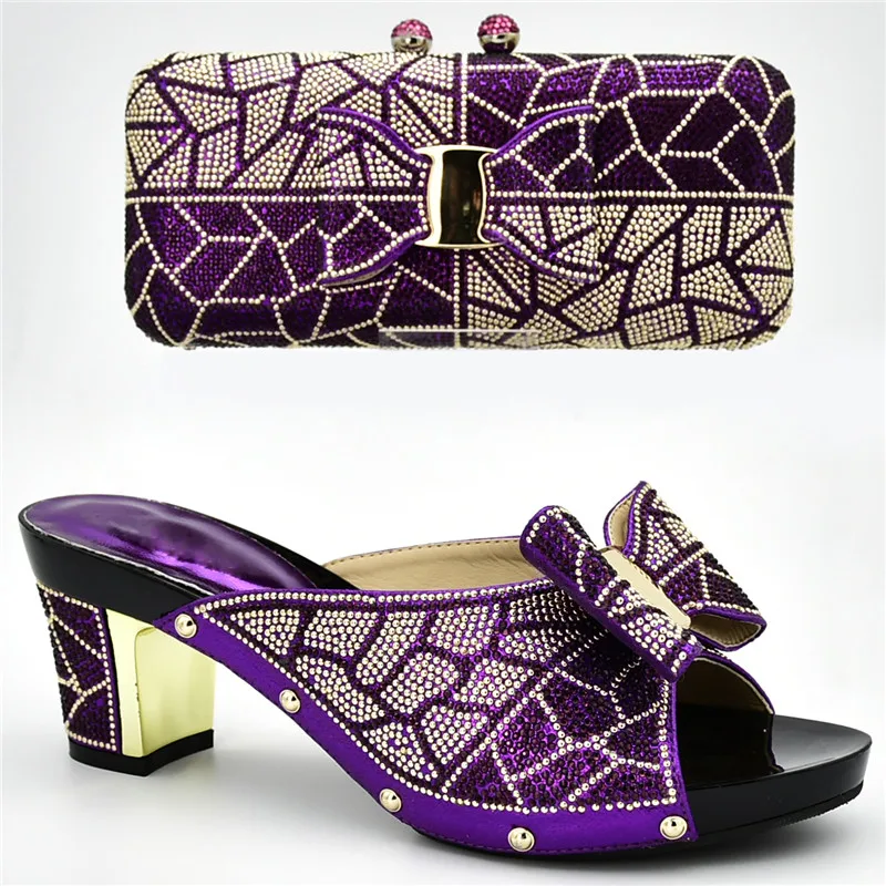 Bolso Decorado Tacones Juego A Y plata amarillo Imitación Bolsos Con Africanos oro Diseño Diamantes púrpura Negro azul Zapatos De Último 8qP5qEw