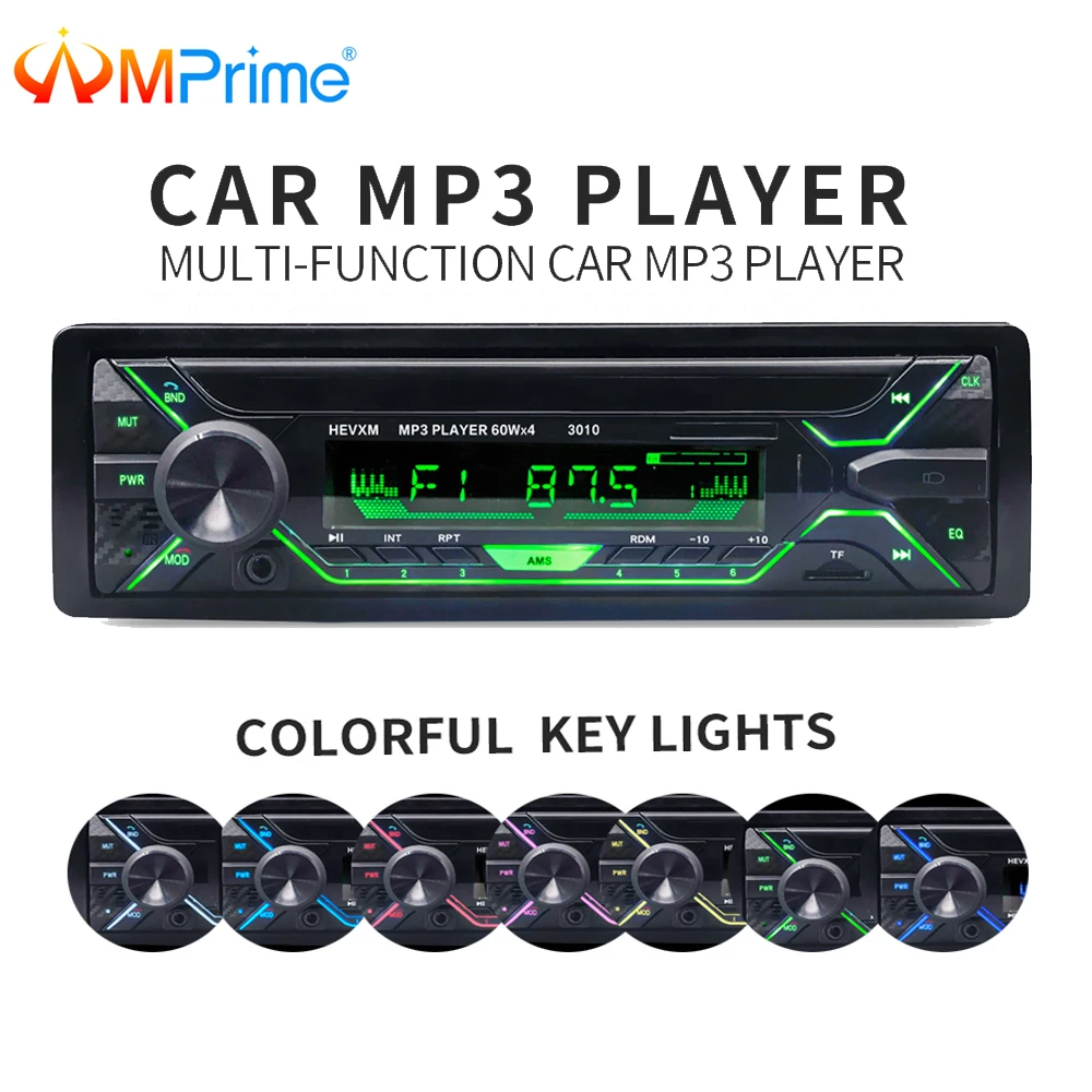 

AMPrime Car Auto Radio 1 din 12V Bluetooth Stereo Audio MP3 Player FM Radio Receiver Support Aux Input SD USB MMC Remote Control