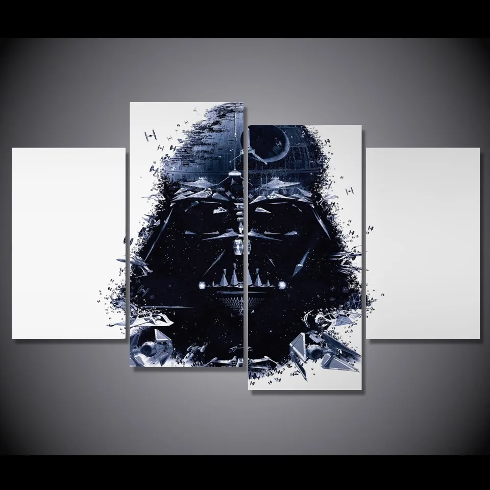 Aliexpress com buy 4 piece canvas star wars canvas picture painting room decor print poster wall art wd 1442 from reliable wall art suppliers on
