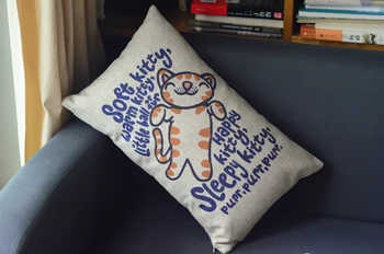 

Wholesale High Quality Linen Pillow Soft Kitty Pillow cover Cartoon PillowCase for home Decorate Sofa Cushion Cover