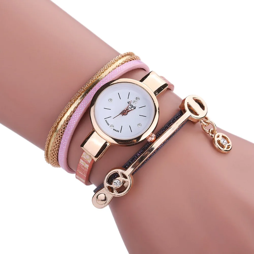 

2016 New High Quality Sloggi brand Fashion Women Bracelet Watch Quartz Gift Wristwatch Women Dress Leather Casual Bracelet Watch