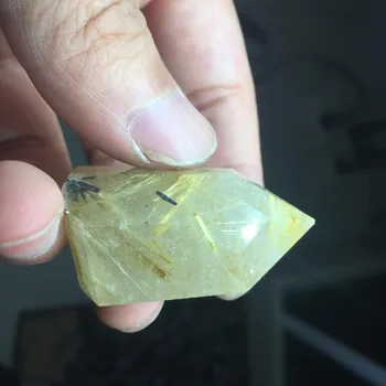

26g Natural Rutilated Quartz Crystal Wand Healing Stone HD98
