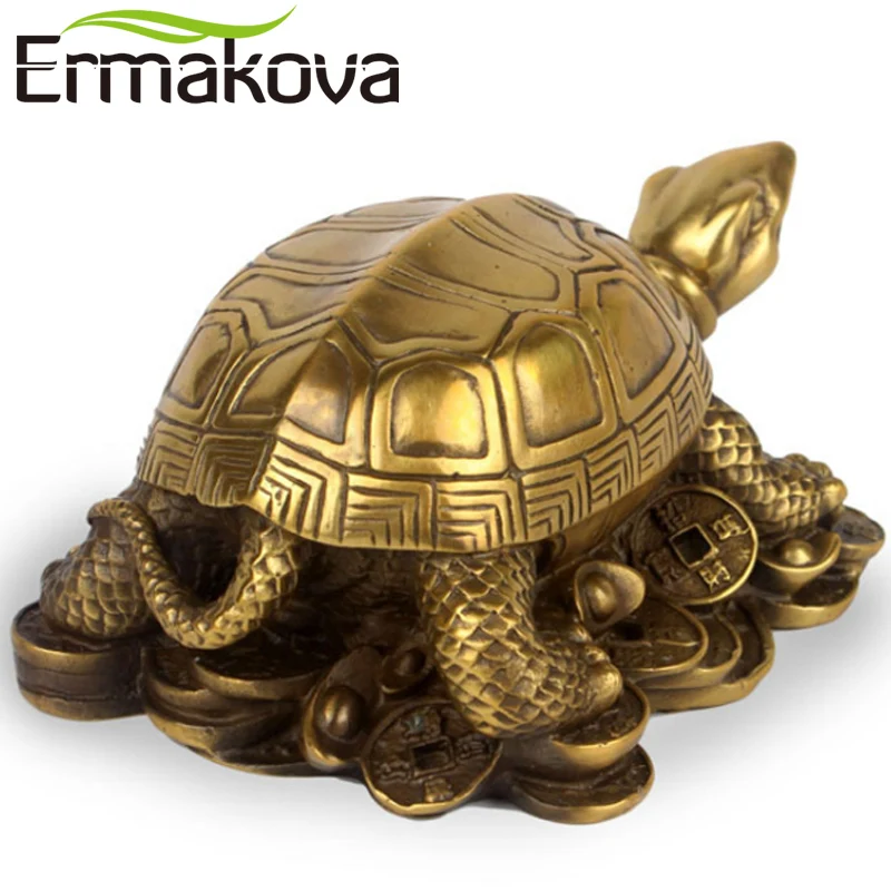 ERMAKOVA 13 см (5 1 &quot) античная латунь мини черепаха Статуэтка скульптура в виде