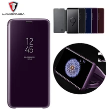 Para Samsung Nota 9 Nota 8 5 con Chip Original inteligente espejo funda del soporte abatible para Samsung S9 S8 más S7 S6 borde