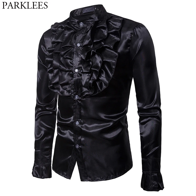 black silk mens dress shirt