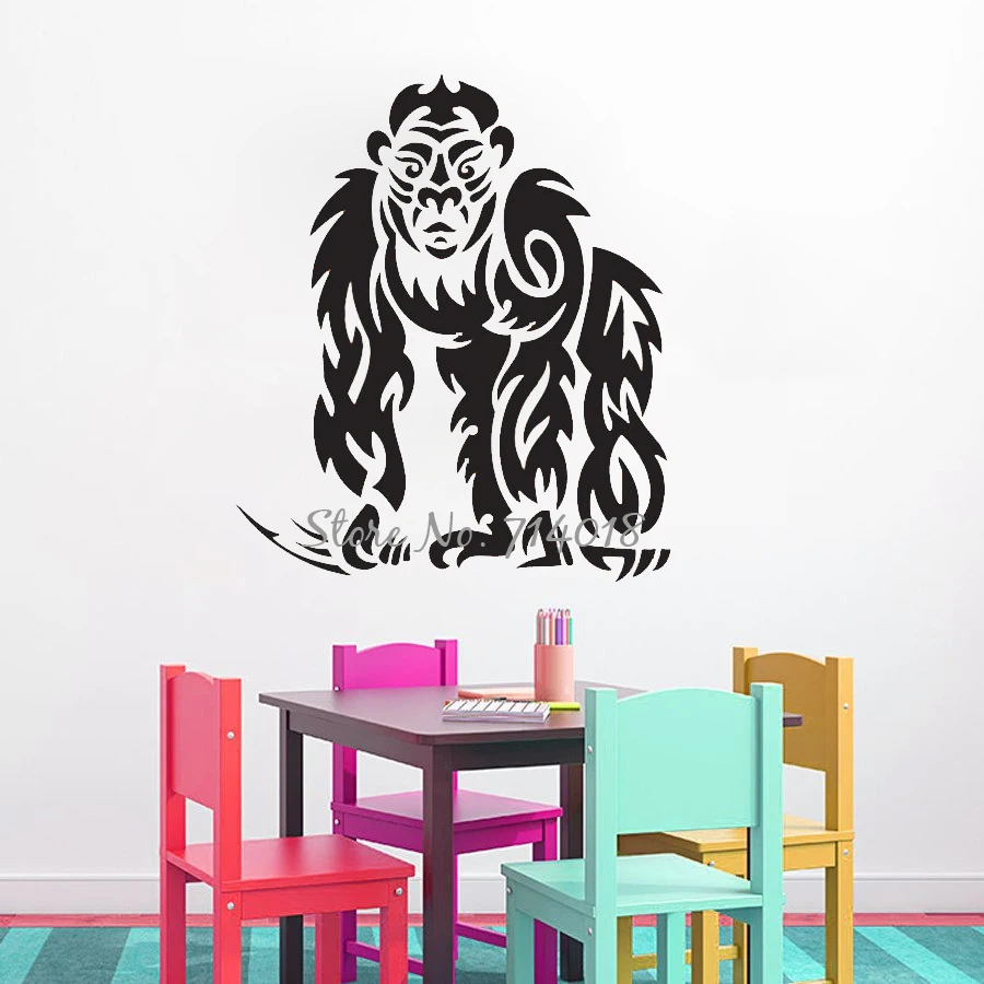 Tribal Gorilla Wall Decal King Of The Jungle Wall Sticker Vinyl Home Decor Kids Bedroom Wallpaper Zoo Art Murals A999 Kids Bedroom Wall Decalsdecoration Kids Aliexpress