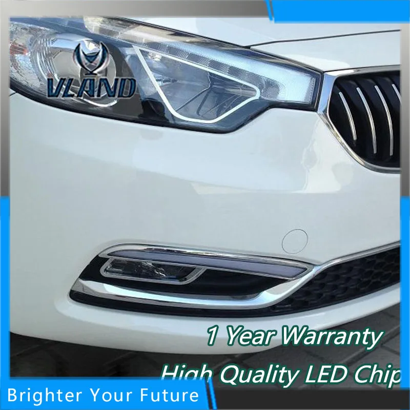 2Pcs ABS Daytime Running Lights For KIA K3 2013 2015 White+Yellow Turn