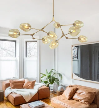 

Nordic molecular lights creative personality post-modern tree fork chandelier retro industrial wind clothing store lighting led