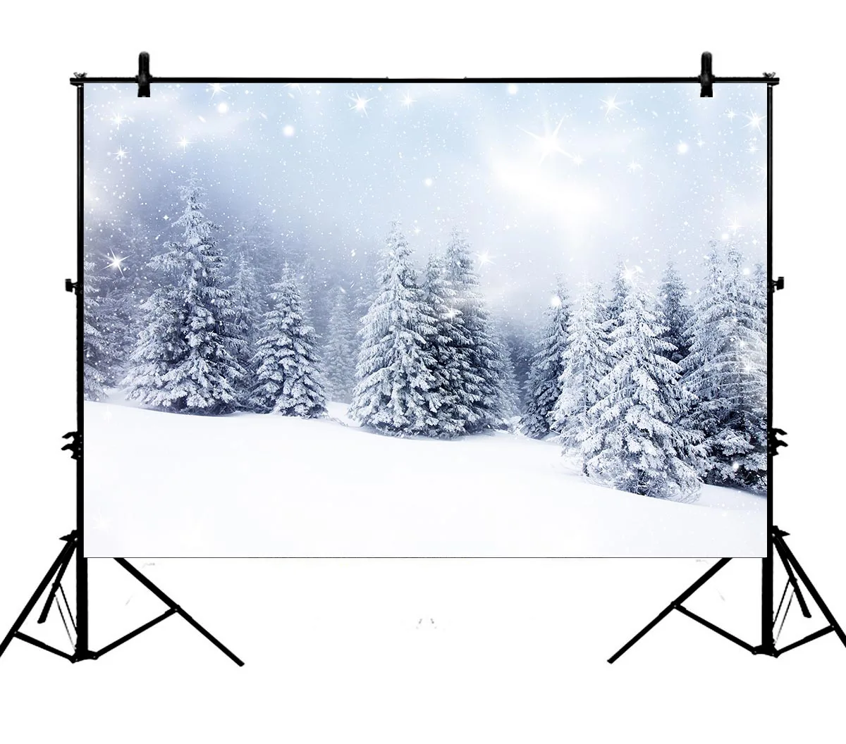 

5x7ft Xmas Christmas Trees Snow Holiday Party Snowflake Polyester Photo Background Portrait Backdrop