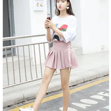 Новая женская модная Сексуальная Повседневная Розовая белая черная юбка однотонная трапециевидная мини-юбка в стиле ампир s m l полиэстер спандекс юбка с бантом S4525