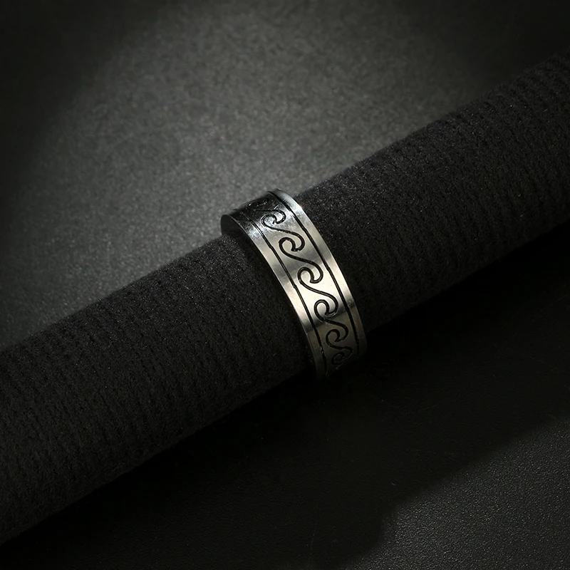 Tocona Bohemian Antique Silver Adjustable Wave Rings for Women Metal Alloy Opening Surfer Ring Boho Jewelry Accessories 4745
