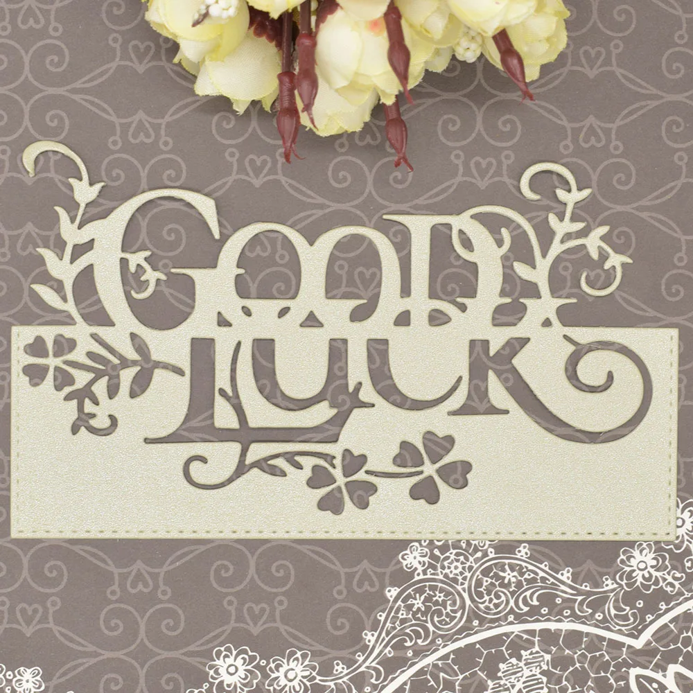 

Good Luck Letter Metal Cutting Dies Words for Scrapbooking Album Diy Card Making Paper Embossing Die Cuts