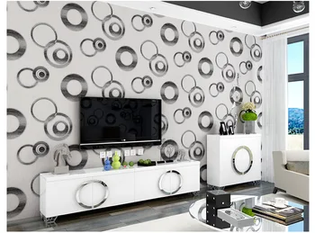 

Simple Round Circle Wallpaper Roll Waterproof Wall Background for Room Hotel PVC Wall Paper Stereoscopic Look Wall Mural