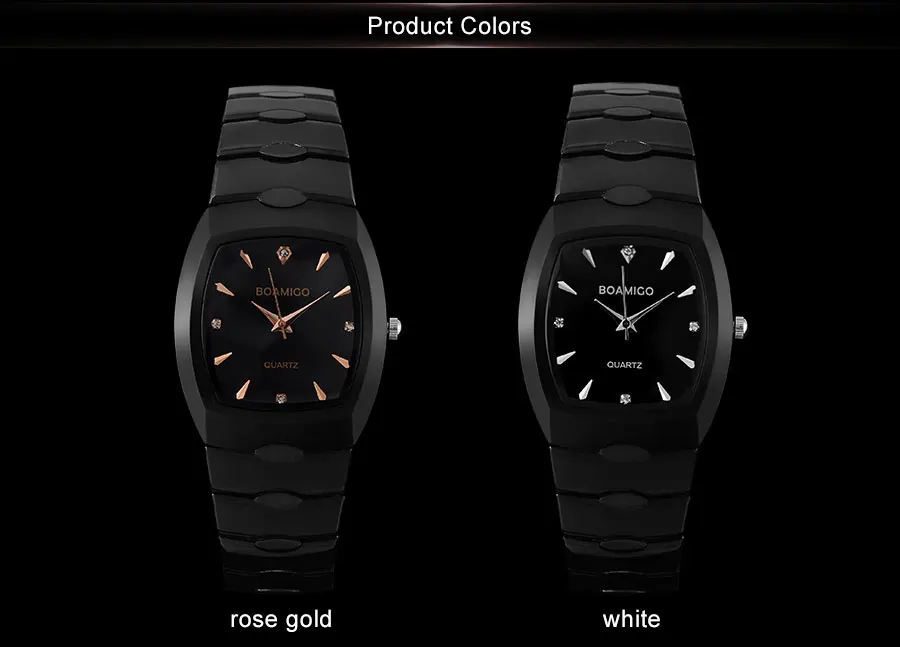 BOAMIGO Brand Men Quartz Watches Steel Business Watch Black Gold Analog Wristwatches Mens Bracelet Clasp Shock Resistant Clock (9)