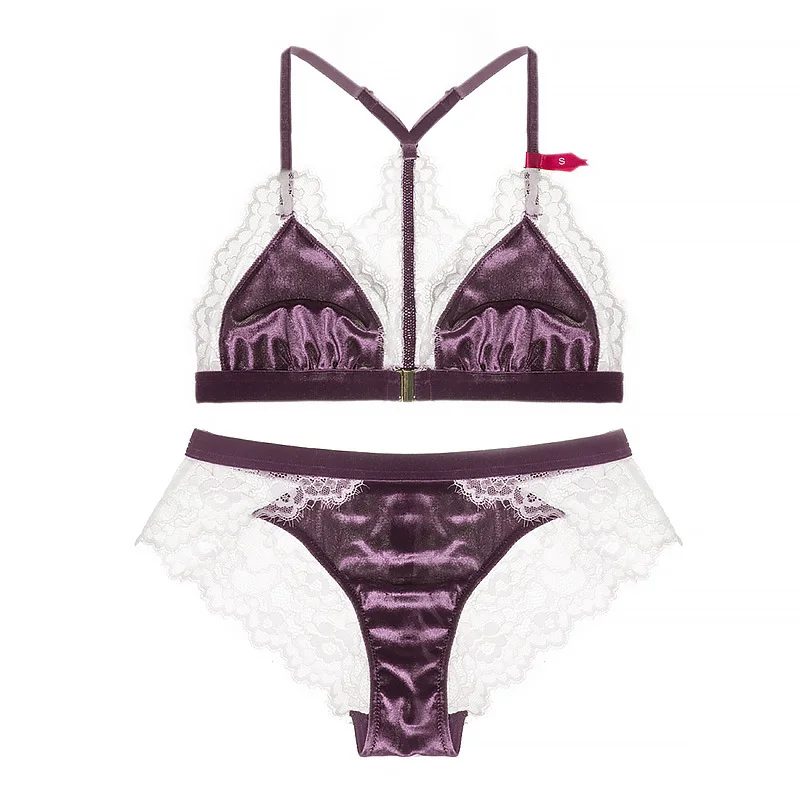 SHUCHAN 2018 Hot Push Up Bra Set Sexy Lace Underwear Set For Women Unlined Plus Size Transparent Bra Panty Female Lingerie 5081