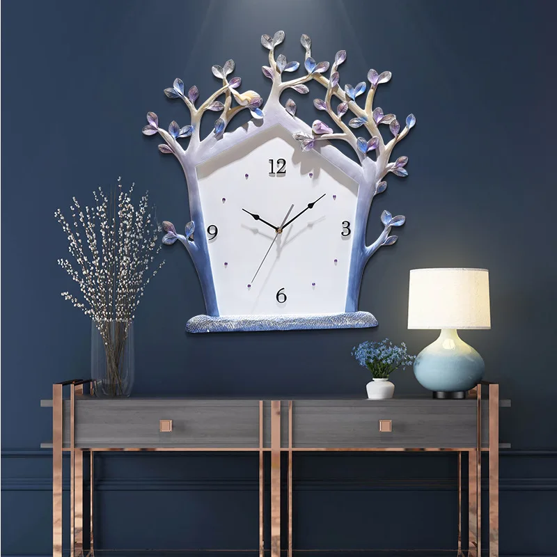 

European Creative Embossed Home 3D Clock Simple and Beautiful Fashion Wall Clock Modern Design Bedroom Decorated Quartz Clock