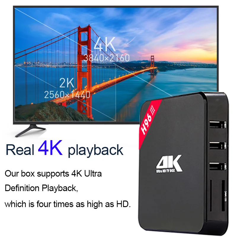 Xinways H96 pro plus RK3328 ТВ коробка III Android 7 1 4 г/32 г Smart к четырехъядерный HDR фильм приставка