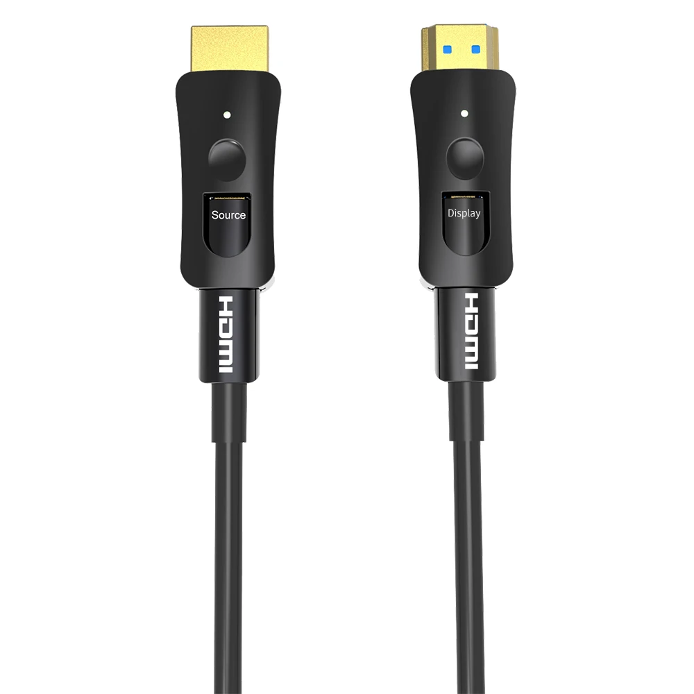  Threaded HDMI 2.0 4K fiber optic cable HDMI A to D type D type single head pullable for HDTV projec