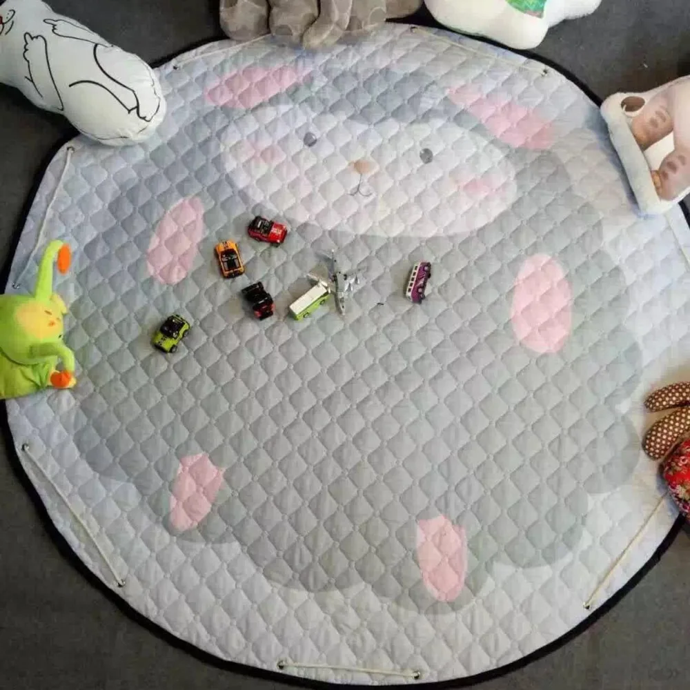 Play Mats Multifunctional Cotton Round Blanket Portable Cars Fox Ainimal Toys Rug Gifts Diameter 150cm Kids Game  Baby Crawling