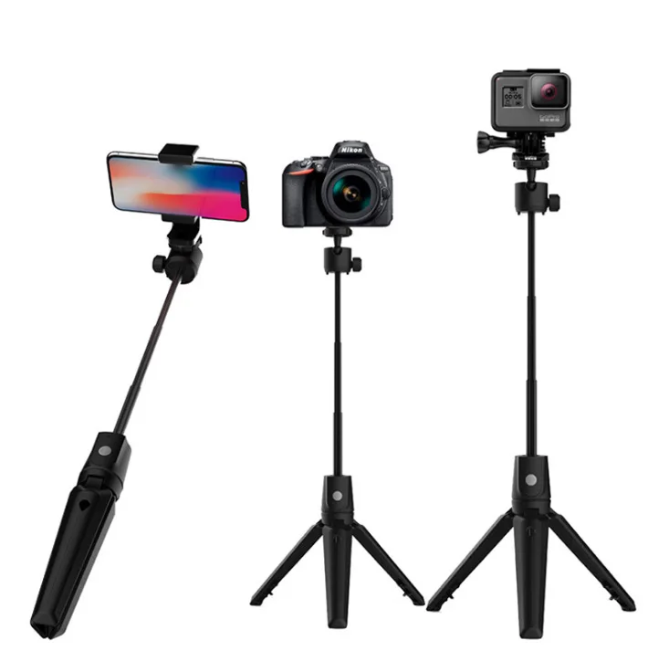 

K20 aluminum alloy Foldable 3 in 1 Selfie Stick Tripod Monopod Bluetooth selfie stick for iPhone Xiaomi Huawei Gopro Here 5 4