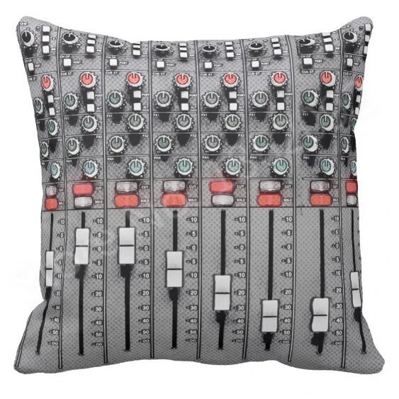 

Novelty Studio Mixer Sound Board Throw Pillow Case Funny Sound Control Board Design Cushion Cover Cool Creative Geek Music Decor