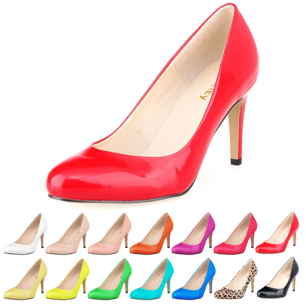 Plateforme 953 Haute Travail Pointu Verni red blue Pa De 1 Mi Mode 42 orange Taille 35 En Femmes Black purple Cour leopard Corset green Pompes Cuir rose ygreen yellow Lady white Talons Escarpins pink skyblue nude wq7HPn