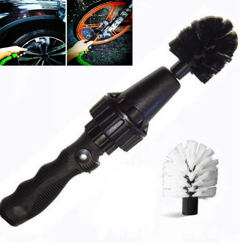 Water-driven Rotary Cleaning Brush Car Handheld Water Brush Automotive Cleaner Non-electric Washing Tool