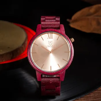 

UWOOD Dress Men Wooden Watch Wood Bangle Fashion Quartz Watches Calendar Display Men's Wristwatches Relogio Masculino Best Gift