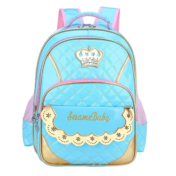

2018 Children School Bags for Girls Crown Backpack Princess schoolbag Waterproof Kids Backpacks schoolbags mochila infantil