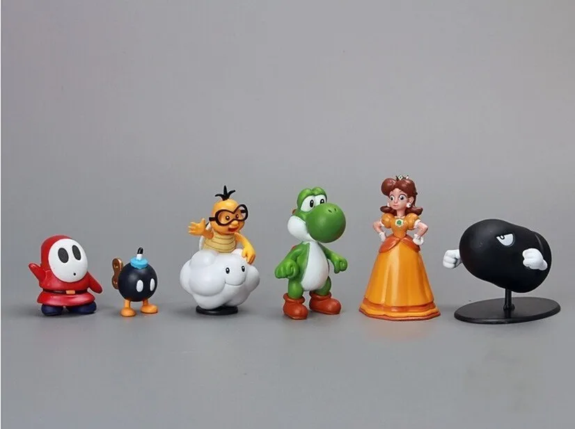 18 шт./компл. Super Mario Bros "-2,5" Йоши динозавр рисунок игрушка Супер Марио Луиджи фигурку ПВХ детская игрушка, подарок на день рождения, рождественский подарок