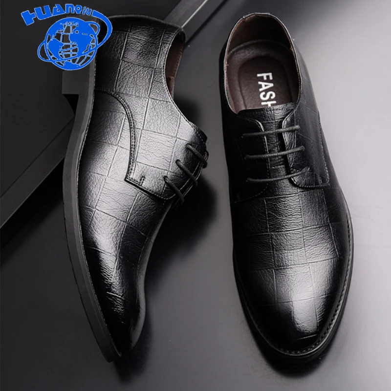 HUANQIU 2018 high quality Men Dress Shoes Size 38 44 Men Business