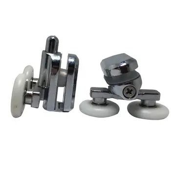 

Smooth 4 x 25 Chromeplate TOP Bottom Double Shower Door ROLLERS/Runners/Wheels Replacements 990AB