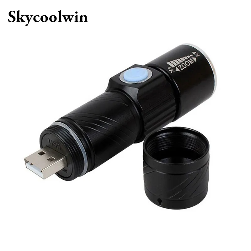 

Mini LED Flashlight ZOOM 5W 3 Modes Zoomable 800LM LED USB Flashlight Rechargeable Lithium Battery Flashlight LED Troch