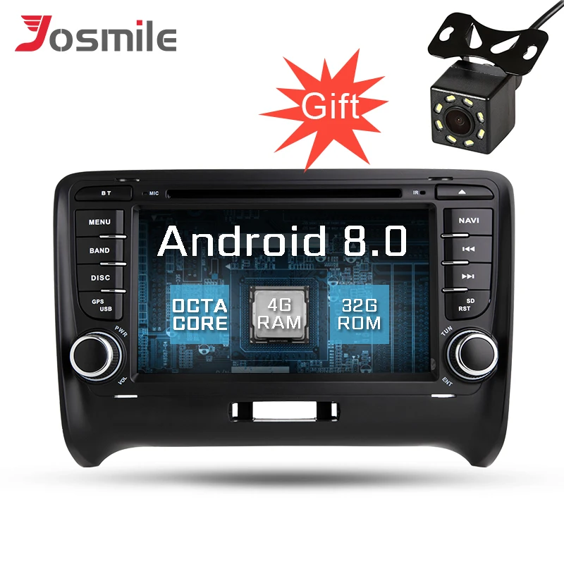 Discount Android 8.0 Car GPS Navigation For AUDI TT 2006-2012 Radio Stereo Mirror link WIFI Canbus OBD2 Multimedia DVD Player Octa Core 0