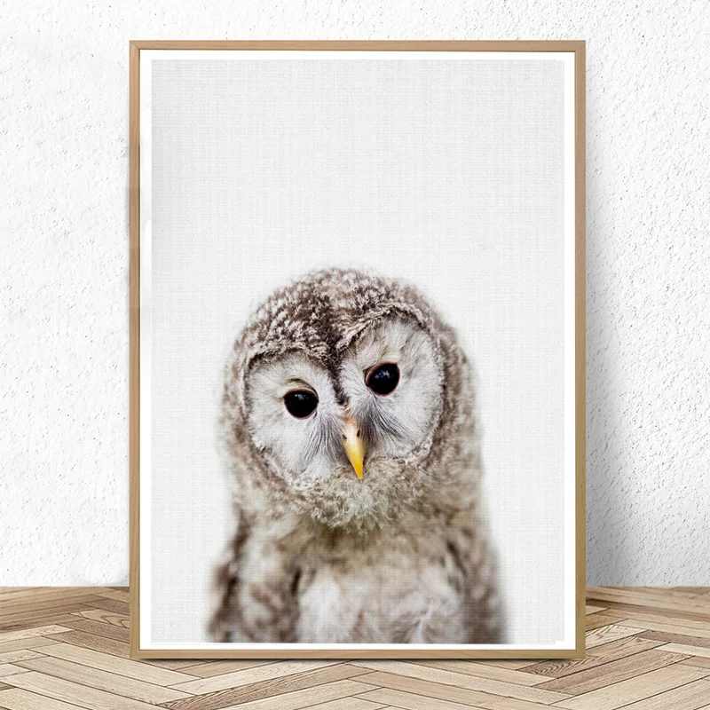 

Owl Print Nursery Wall Art Decor Woodland Animals Baby Shower Gift Large Animal Posters and Prints Nordic Canvas Painting