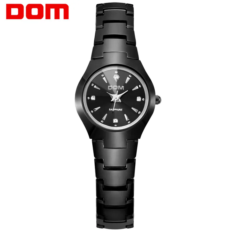 Мужские часы DOM, брендовые, популярные, спортивные, Роскошные, вольфрамовый, стальной ремешок, на запястье, 30 м, водонепроницаемые, бизнес, кварцевые часы, модные, повседневные, W-698 - Цвет: women black