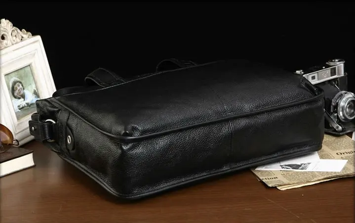 Модный мужской портфель из натуральной кожи с полной лицевой поверхностью