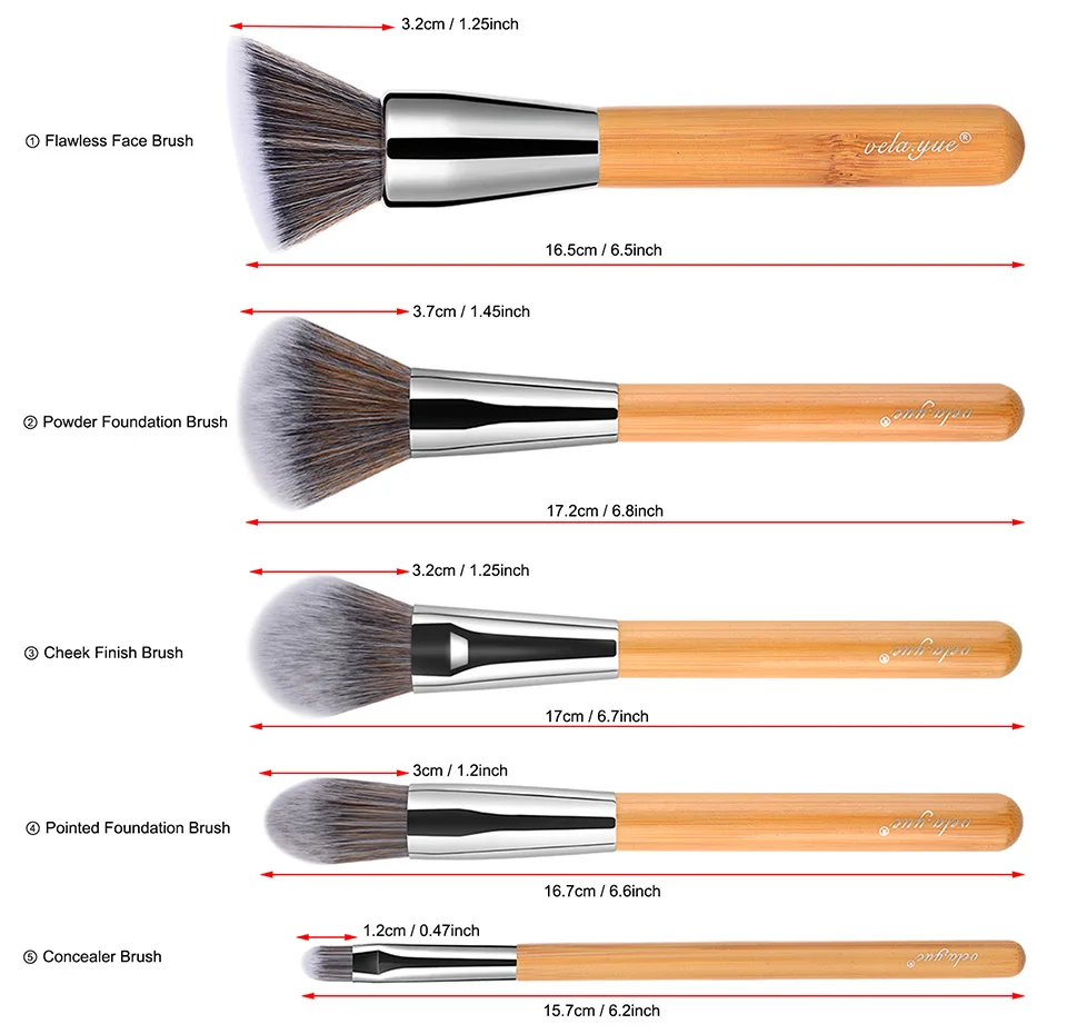 Vela. yue набор кистей для макияжа 18/10/5 шт. полный Функция пудра румяна, макияж для лица, бронзер, тени-карандаш для век бровей губ блеск для губ Красота инструмент
