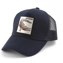 Мужская бейсболка с вышивкой в виде крокодиловых животных, бейсбольная кепка s, женская летняя дышащая бейсболка с сеткой, кепка bone Casquette