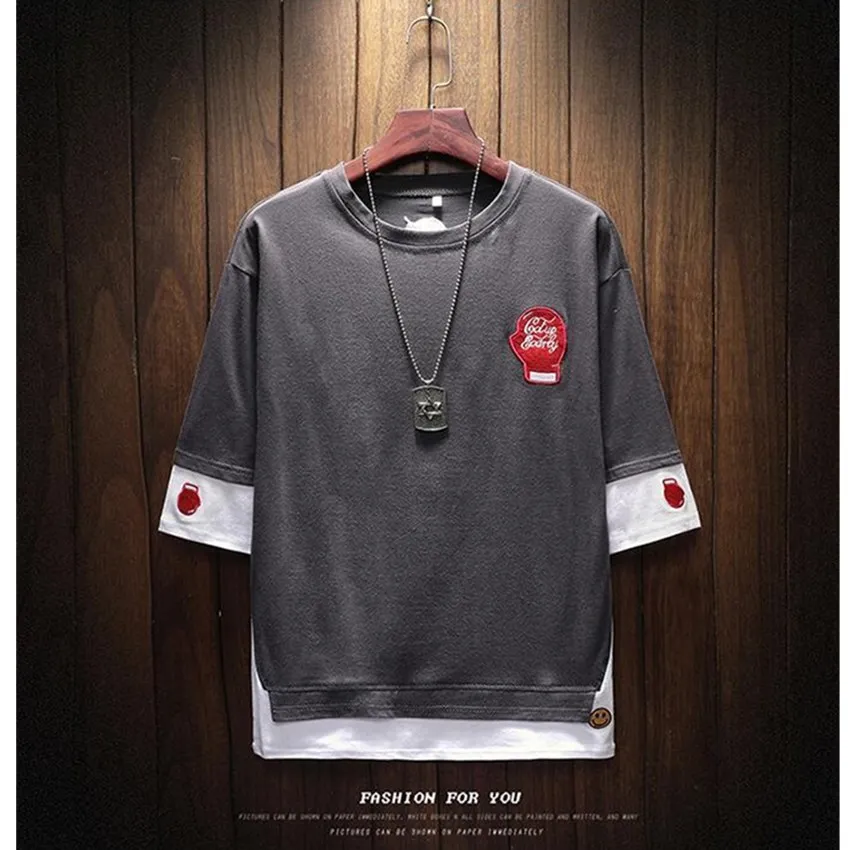 

2018 Summer Fashion Brand Men's Casual Round Neck Mens T shirts Print Men's New Short-sleeved T-shirt trend Men's Loose Blouse