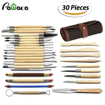 

Arts Crafts 30pcs Clay Sculpting Tools Pottery Carving Tool Set Pottery & Ceramics Wooden Handle Modeling Clay Tools