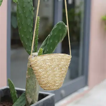 

Women's mini straw bag fashion bohemian hand-woven rattan beach bag casual shoulder bag