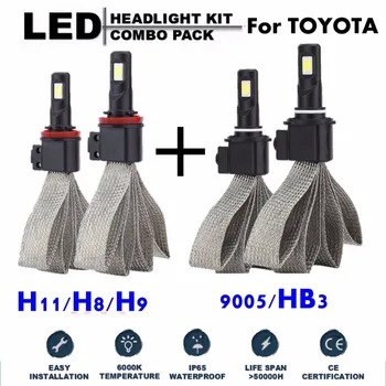 

Auokey 4PCS S7 Super Bright Car Headlights LED Chip Bulb Auto Front Bulb Automobiles Headlamp 6000K 8000LM kits For Toyota PRADO