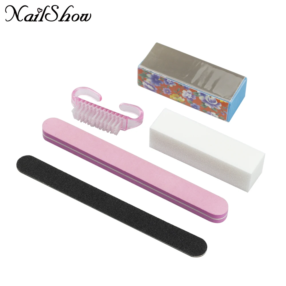 Best 5PCS/lot Nail Art File Durable Buffing Grit Nail Sponges Rectangular Nail Buffers Sand